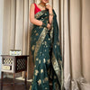 Classy Dark Green Soft Silk Saree With Elegant Blouse Piece