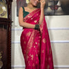 Outstanding Dark Pink Soft Silk Saree With Breathtaking Blouse Piece