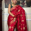 Bewitching Red Soft Silk Saree With Conflate Blouse Piece