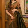 Lassitude Dark Green Soft Silk Saree With Devastating Blouse Piece