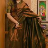 Lassitude Dark Green Soft Silk Saree With Devastating Blouse Piece