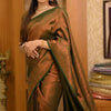 Lassitude Dark Green Soft Silk Saree With Devastating Blouse Piece