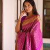Evocative Magenta Soft Silk Saree With Demure Blouse Piece