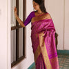 Evocative Magenta Soft Silk Saree With Demure Blouse Piece
