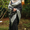 Mesmeric Black Soft Silk Saree With Breathtaking Blouse Piece