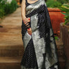 Mesmeric Black Soft Silk Saree With Breathtaking Blouse Piece