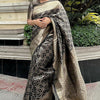 Prettiest Black Soft Silk Saree With Adorable Blouse Piece