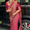 Deserving Dark Pink Soft Silk Saree With Flaunt Blouse Piece