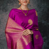 Designer Magenta Soft Silk Saree With Sensational Blouse Piece