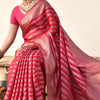 Impressive Dark Pink Soft Silk Saree With Mesmeric Blouse Piece