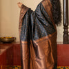 Unique Black Soft Silk Saree With Ideal Blouse Piece