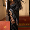 Unique Black Soft Silk Saree With Ideal Blouse Piece