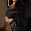 Unique Black Soft Silk Saree With Ideal Blouse Piece
