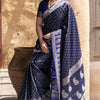 Mesmeric Navy Blue Soft Silk Saree With Comely Blouse Piece