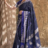 Mesmeric Navy Blue Soft Silk Saree With Comely Blouse Piece