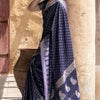 Mesmeric Navy Blue Soft Silk Saree With Comely Blouse Piece
