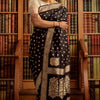 Glowing Black Soft Silk Saree With Admirable Blouse Piece
