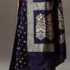 Lissome Navy Blue Soft Silk Saree With Engaging Blouse Piece