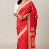 Rhapsody Red Soft Silk Saree With Ethereal Blouse Piece