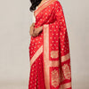 Rhapsody Red Soft Silk Saree With Ethereal Blouse Piece
