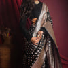 Elegant Black Soft Silk Saree With Pretty Blouse Piece