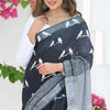 Alluring Black Cotton Silk Saree With Deserving Blouse Piece