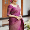 Improbable Purple Soft Silk Saree With Ravishing Blouse Piece
