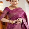 Improbable Purple Soft Silk Saree With Ravishing Blouse Piece