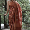 Allure Brown Linen Silk Saree With Ravishing Blouse Piece