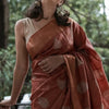 Allure Brown Linen Silk Saree With Ravishing Blouse Piece