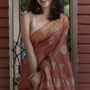 Allure Brown Linen Silk Saree With Ravishing Blouse Piece
