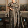 Sumptuous Black Soft Silk Saree With Imbrication Blouse Piece