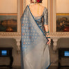 Desultory Blue Soft Silk Saree With Admirable Blouse Piece