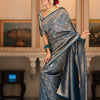 Desultory Blue Soft Silk Saree With Admirable Blouse Piece