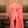 Blooming Pink Soft Silk Saree With Dazzling Blouse Piece