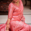 Blooming Pink Soft Silk Saree With Dazzling Blouse Piece