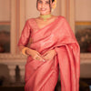 Blooming Pink Soft Silk Saree With Dazzling Blouse Piece