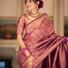 Pretty Purple Soft Silk Saree With Energetic  Blouse Piece