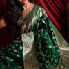 Ravishing Dark Green Soft Silk Saree With Girlish Blouse Piece