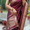 Bewitching Wine Soft Silk Saree With Fugacious Blouse Piece
