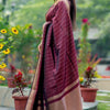 Bewitching Wine Soft Silk Saree With Fugacious Blouse Piece