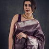 Evanescent Purple Soft Silk Saree With Brood Blouse Piece