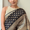 Embrocation Black Soft Silk Saree With Incredible Blouse Piece