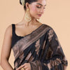 Wonderful Black Soft Silk Saree With Smart Blouse Piece