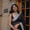 Assemblage Black Soft Silk Saree With Ebullience Blouse Piece