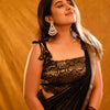 Sensational Black Soft Silk Saree With Precious Blouse Piece