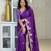 Amazing Purple Soft Silk Saree With Smart Blouse Piece