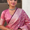 Enchanting Pink Soft Silk Saree With Vestigial Blouse Piece