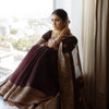 Incredible Wine Soft Silk Saree With Sizzling Blouse Piece
