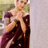Incredible Wine Soft Silk Saree With Sizzling Blouse Piece
